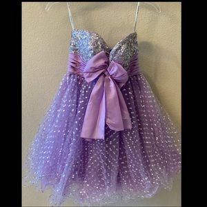 Lavender and silver party dress
